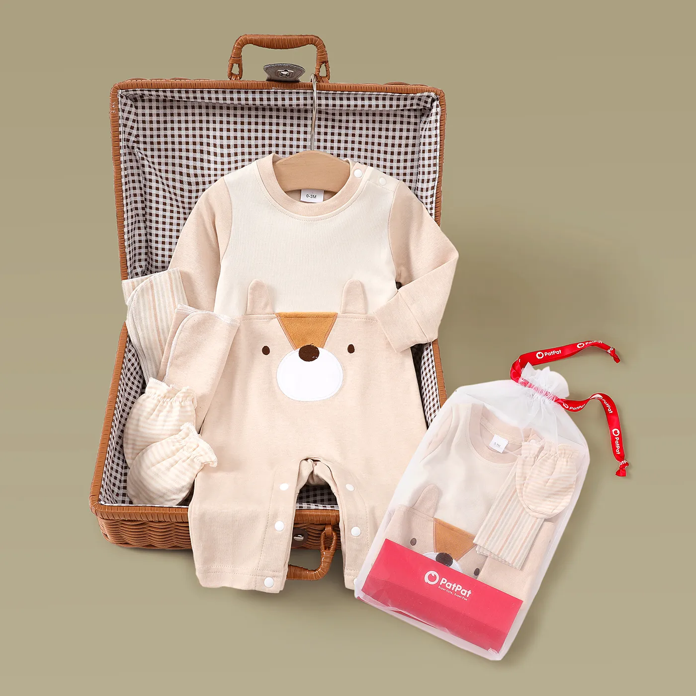 4pcs Baby Girl/Boy Hyper-Tactile 3D Animal Pattern Bear Gift Set  big image 1