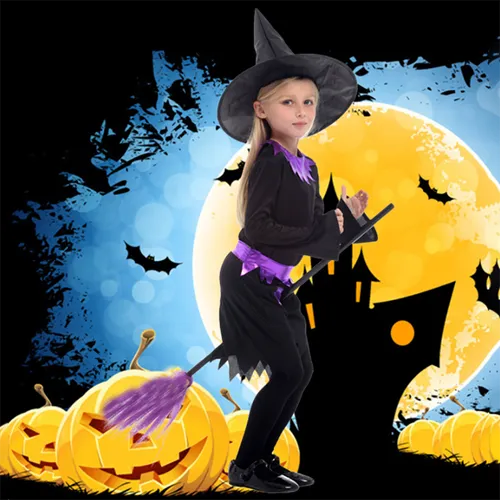 New Halloween Broom Cosplay Prop with Detachable Features