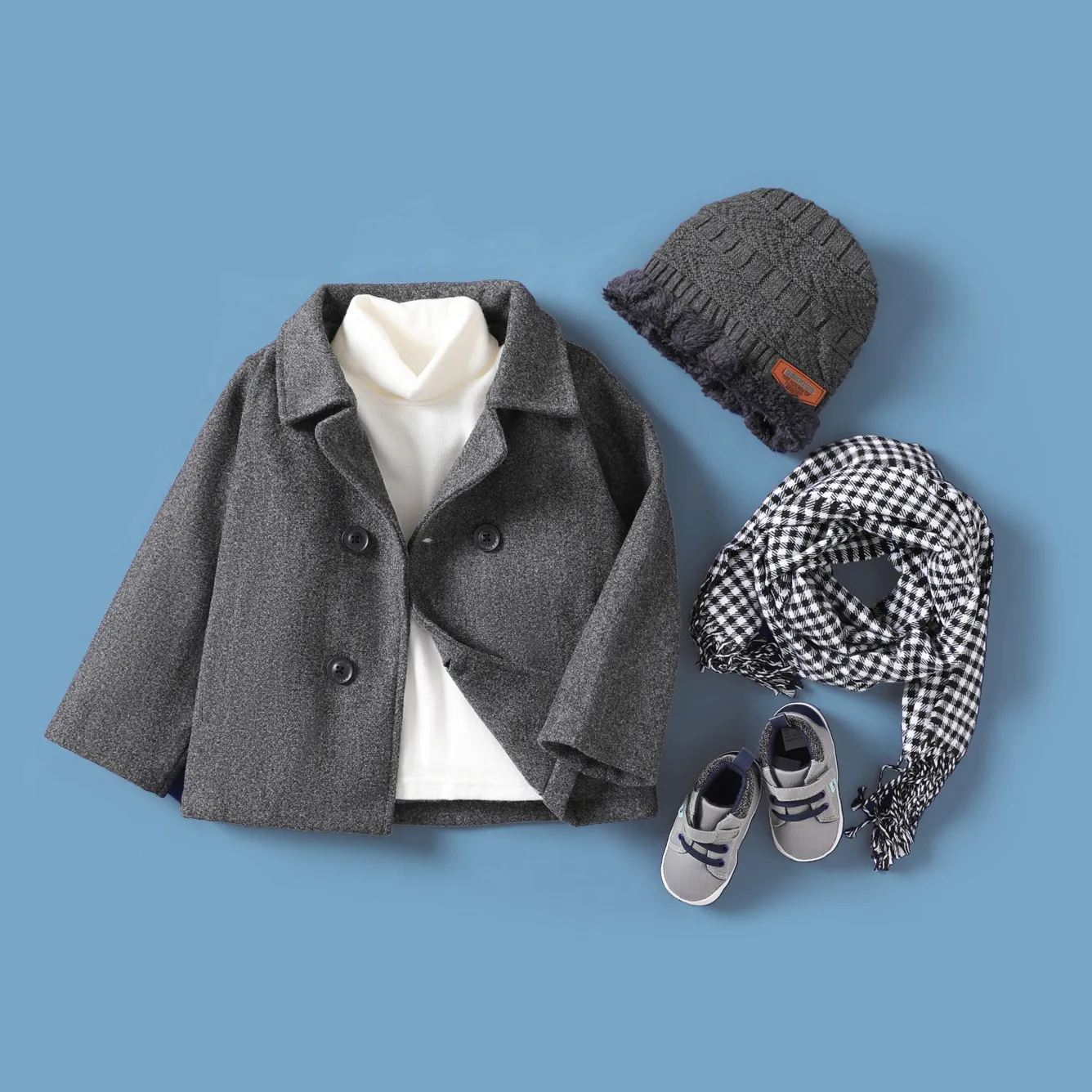 Toddler Boy Classic Solid Color Long Sleeve Top Grey image 2