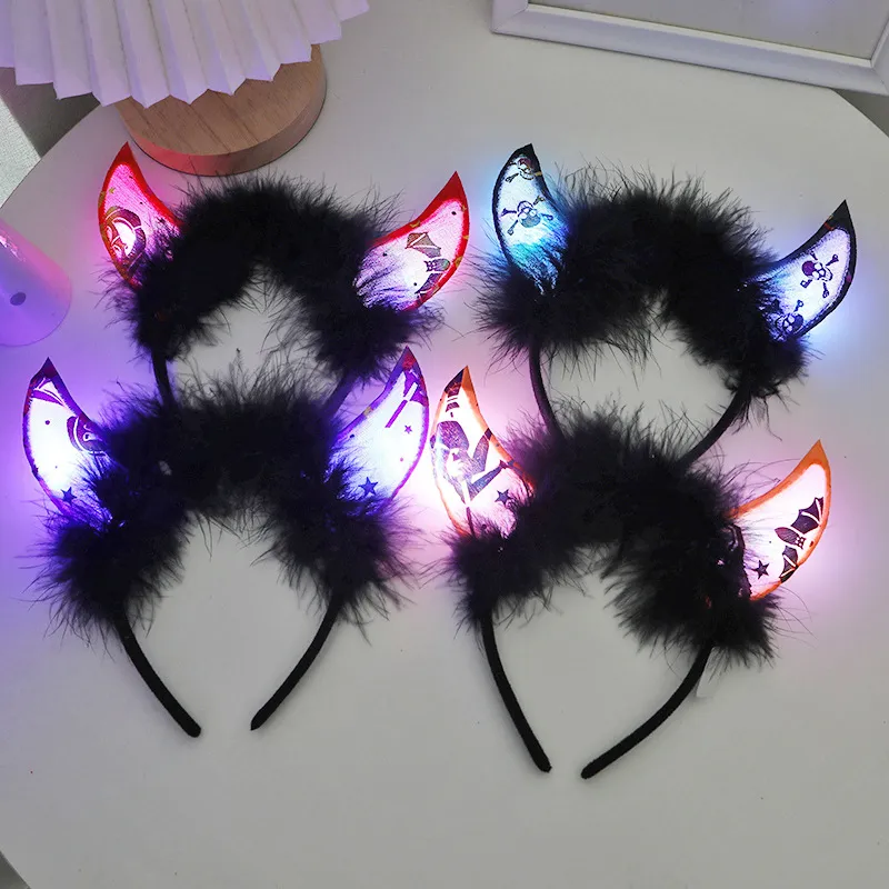 Kids/toddler Childlike Halloween Horn Shape, Glow Headband big image 4