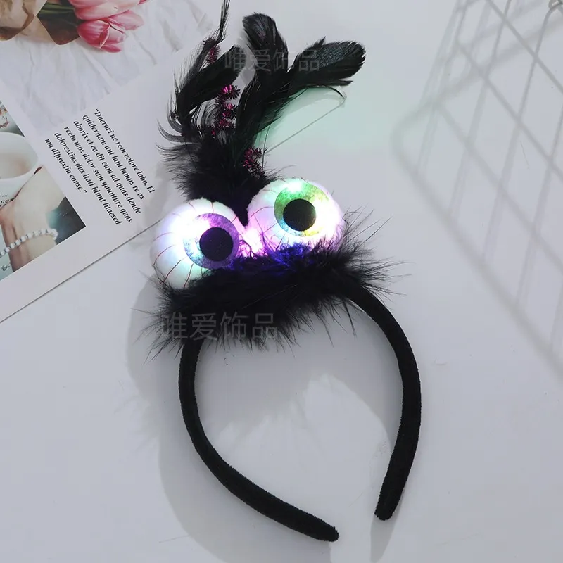 Children's Halloween Devil Big Eyes Glow in the Dark Headband Accessories