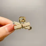 Toddler / Kid's Delicate Rhinestone Pearl Small Hair Clip Apricot Yellow