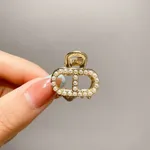 Toddler / Kid's Delicate Rhinestone Pearl Small Hair Clip Pale Yellow