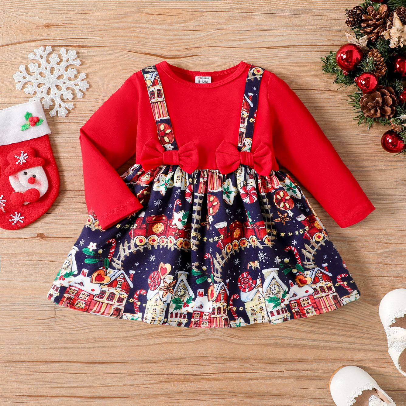 Baby Girl Hyper-Tactile 3D Design Christmas Childlike Dress