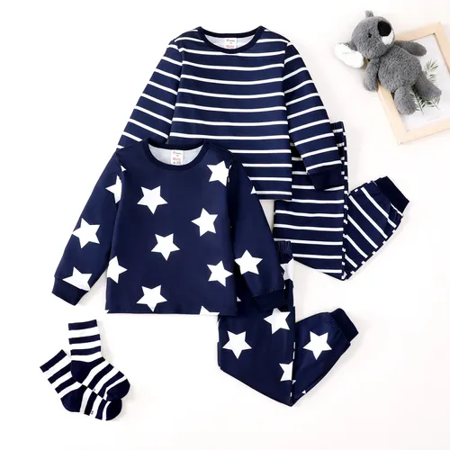 2pcs Toddler/Kid Boy Stripe Casual Pajamas Set