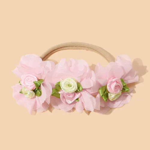 Diadema accesoria para el cabello de flor de rosa dulce para bebés / niños pequeños