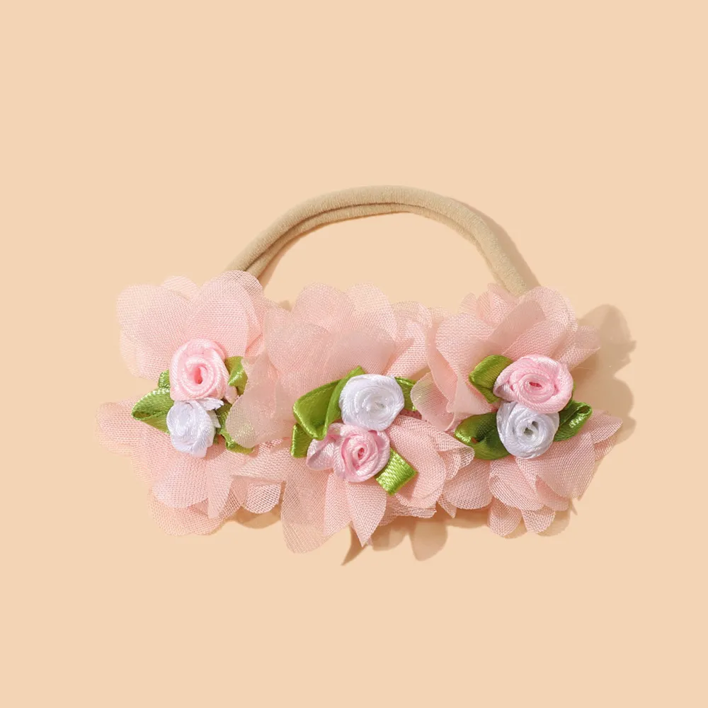 baby/Toddler sweetrose flower hair accessory headband Light Pink big image 1