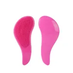 Hairdressing comb wet and dry massageable portable for  Mommy and Me  Hot Pink