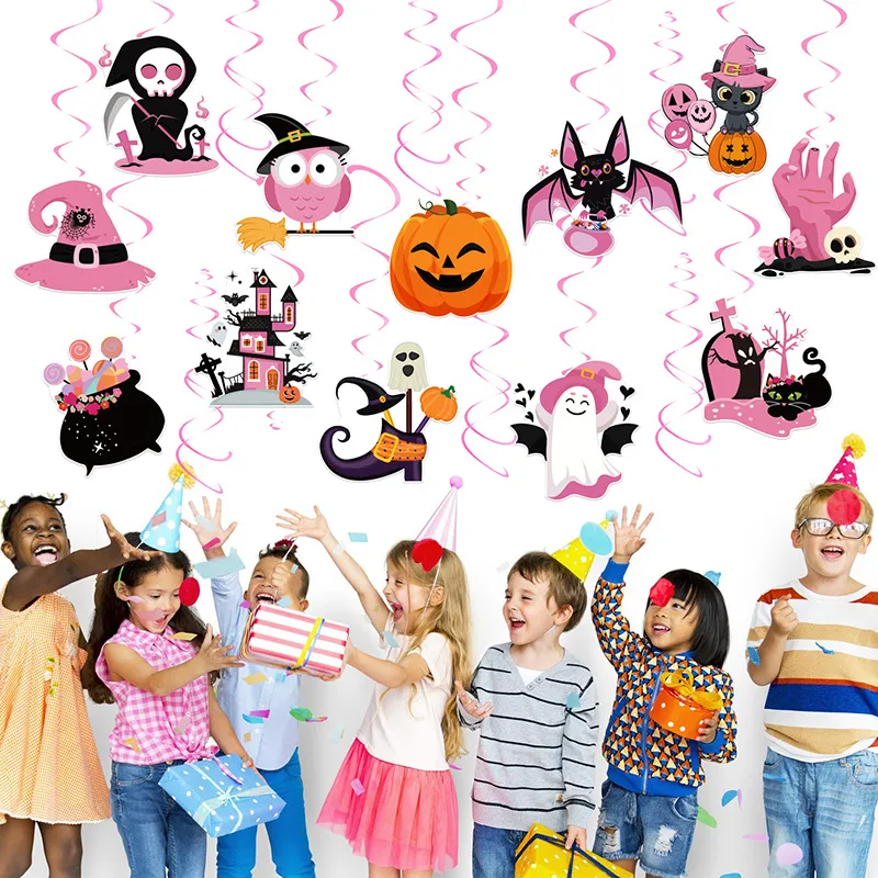 30pcs novo rosa halloween tema festa decoração conjunto  Rosa image 4