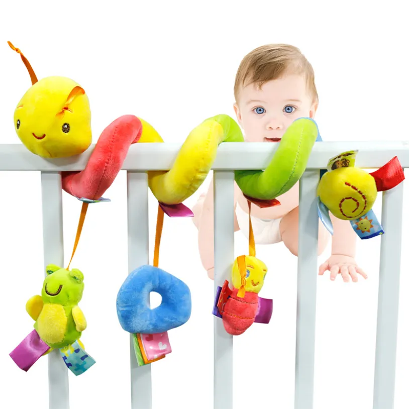 Bebê bonito berço pendurado lagarta pelúcia brinquedo Multicolorido big image 1