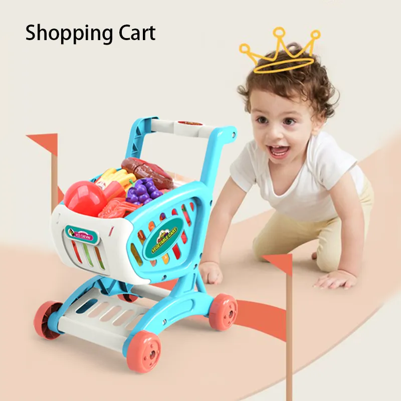 

17-Piece Kids' Pretend Play Supermarket Shopping Cart Toy Set