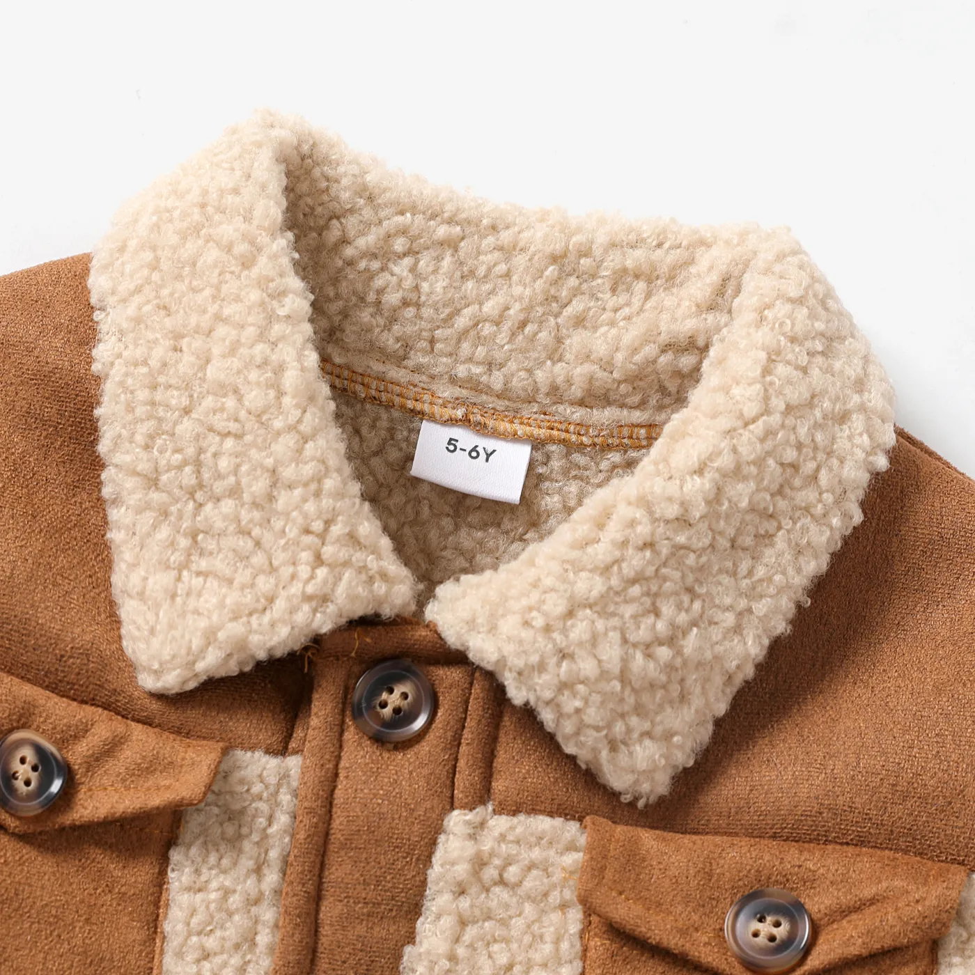 Kid Boy's Trendy Thick Fabric Stitching Coat/Jacket Brown image 4