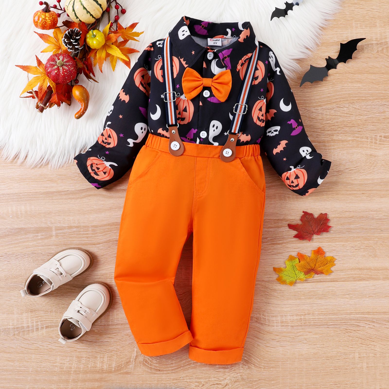 

3pcs Toddler Boy Childlike Style Halloween Set