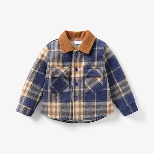  Toddler Boy Classic Patch Pocket Grid/Houndstooth Jacket 