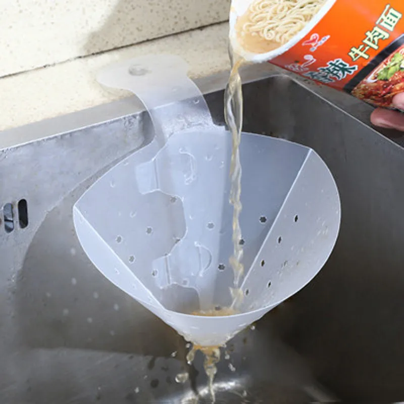 10 PCS Disposable Triangular Suction Cup Kitchen Sink Strainer Self-Standing Drainage Net White image 3