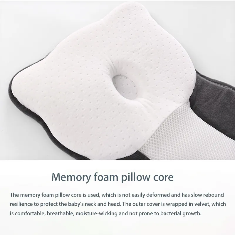 Bear Paw Baby Shaping Memory Foam Pillow Dark Grey big image 1