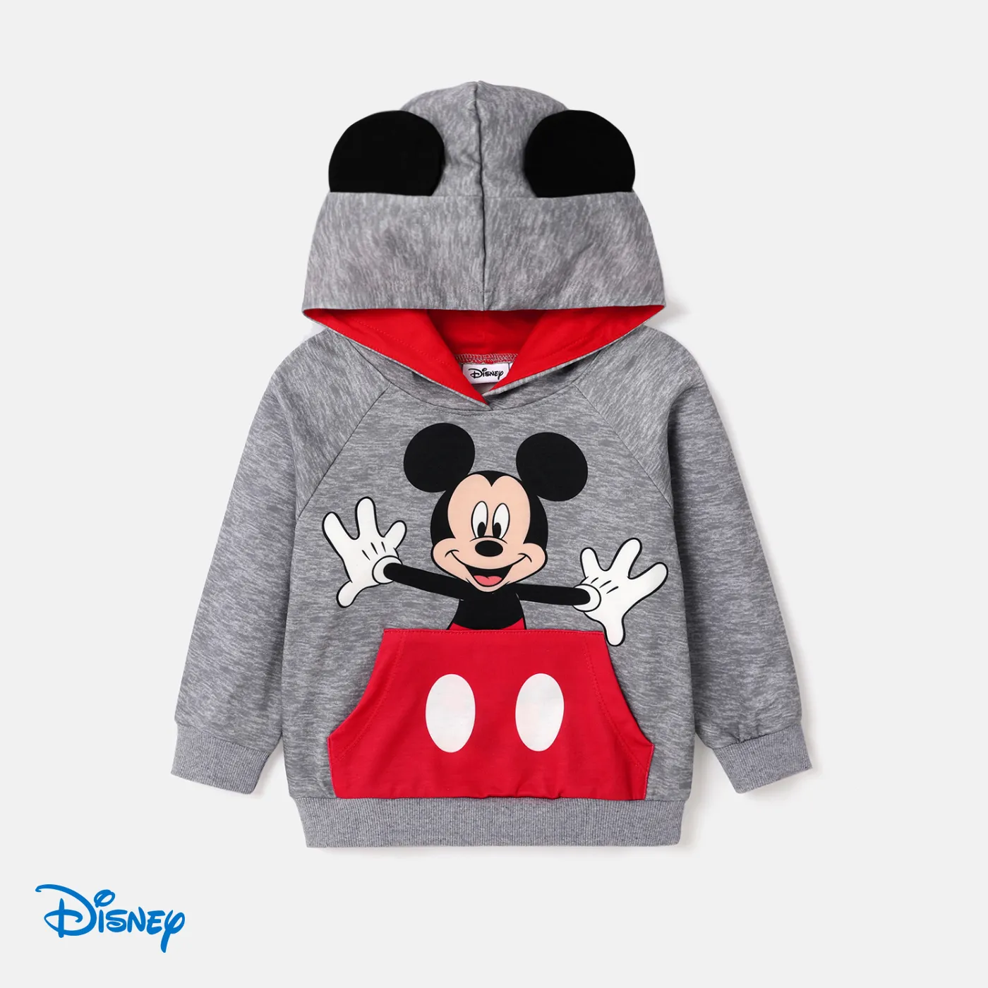 Disney Mickey and Friends Toddler Boys/Girls Character Stereo Ear Hoodies  Dark Grey big image 1