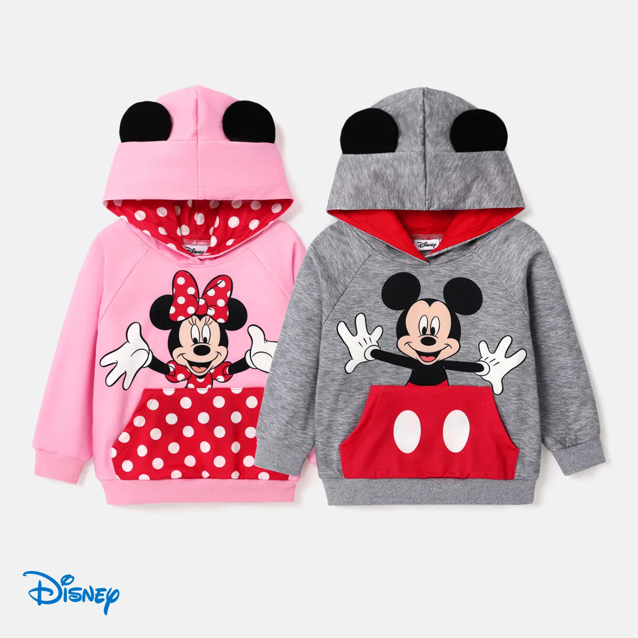 Disney Mickey and Friends Toddler Boys/Girls Character Stereo Ear Hoodies  Dark Grey big image 1