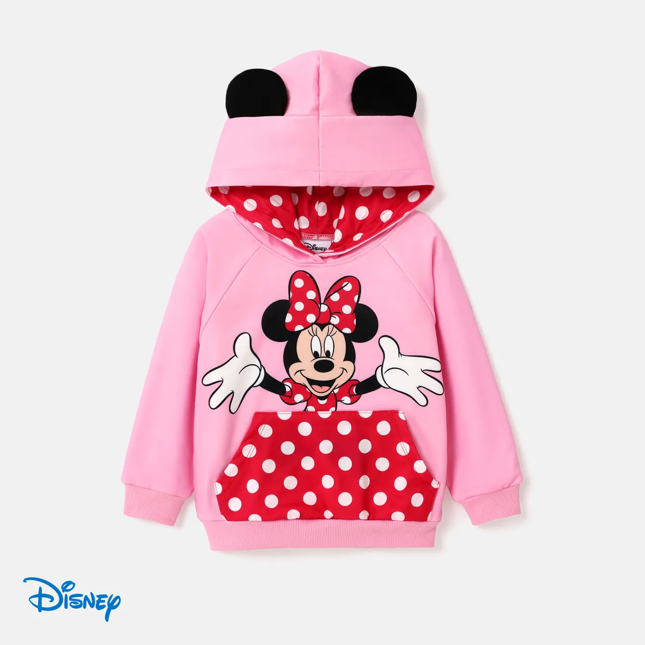 Disney Mickey and Friends Toddler Boys/Girls Character Stereo Ear Hoodies  Pink big image 1