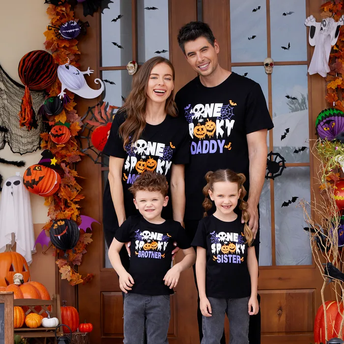 Familien-Looks Halloween Kurzärmelig Familien-Outfits Oberteile