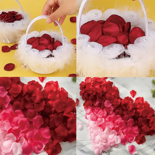 400pcs Wedding and Festival Confetti Petals / 1 Flower Girl Basket 
