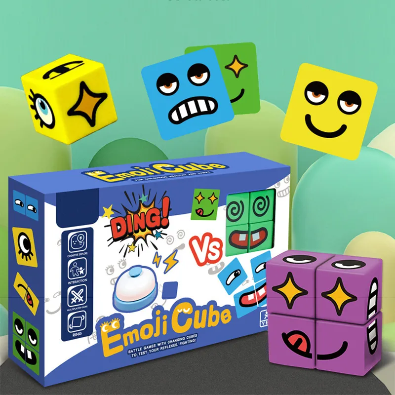 Face Change Rubiks Cube Game Matching Block Puzzles Game Puzzles Building Cubes Toy with Bell