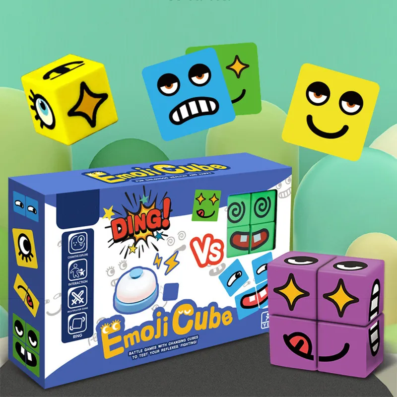 face change rubiks cube spiel passende blockpuzzles spielpuzzles würfel bauen spielzeug mit glocke Mehrfarbig big image 1