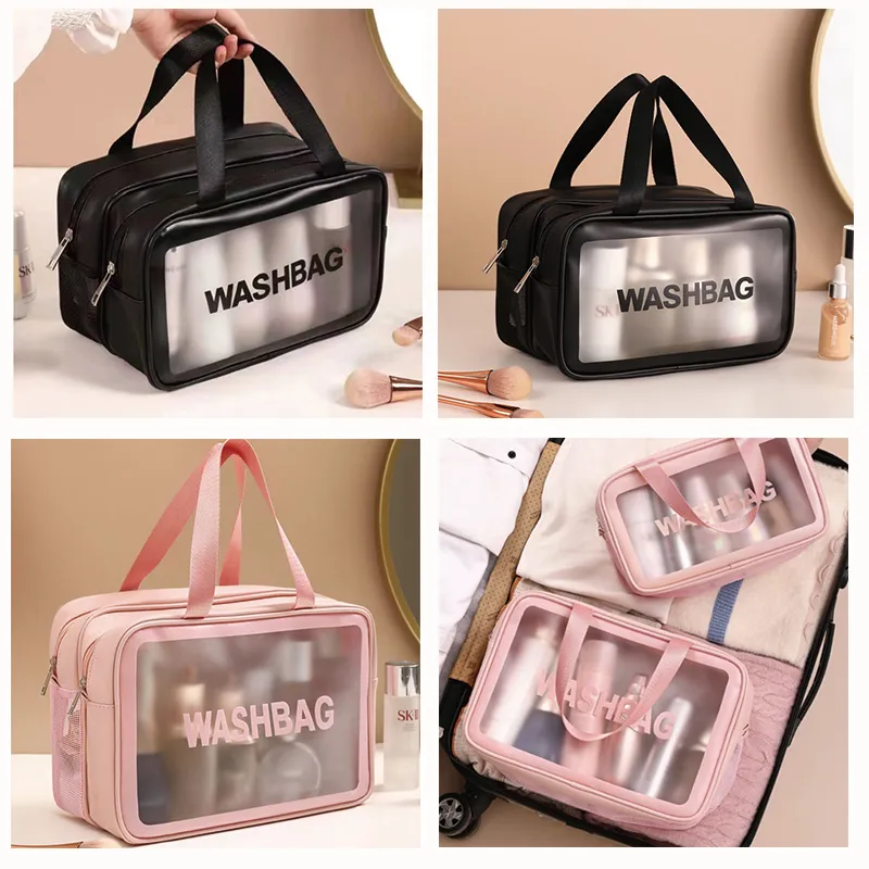 Double-Layer Waterproof Cosmetic and Toiletry Bag with Wet and Dry Separation - Portable Storage Bag for Makeup and Travel