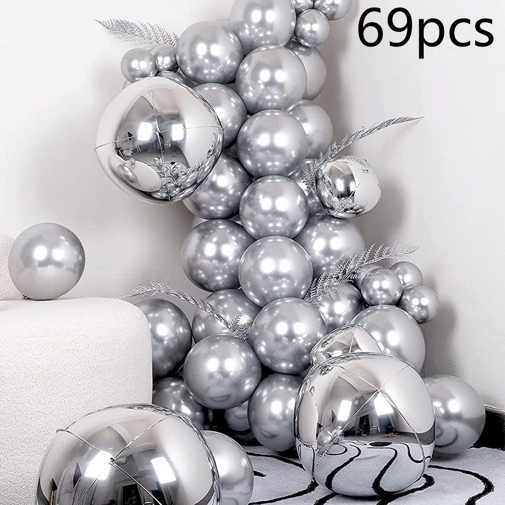 

69pcs 4D Metal Balloon Set for Birthday and Theme Party Decoration