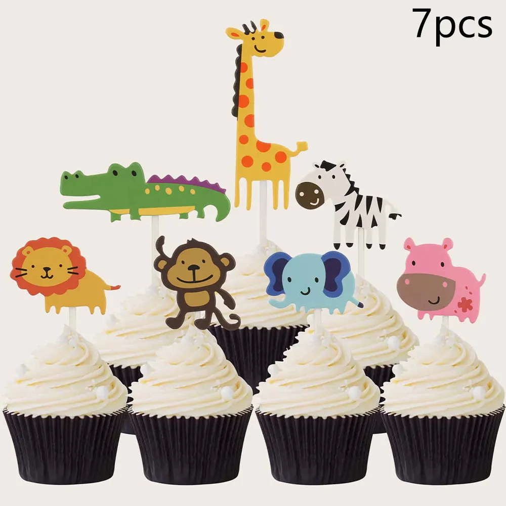 10 pcs Forest Animal Theme Party Pack for Children's Birthday Yellow big image 1