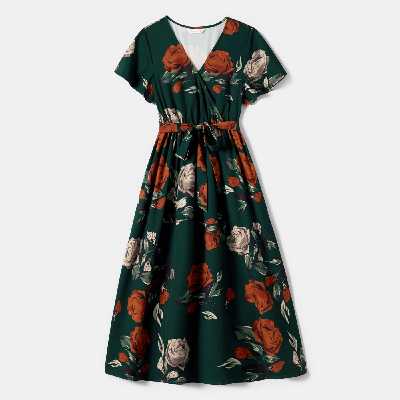 

Mommy and Me Allover Floral Print Belted Dresses