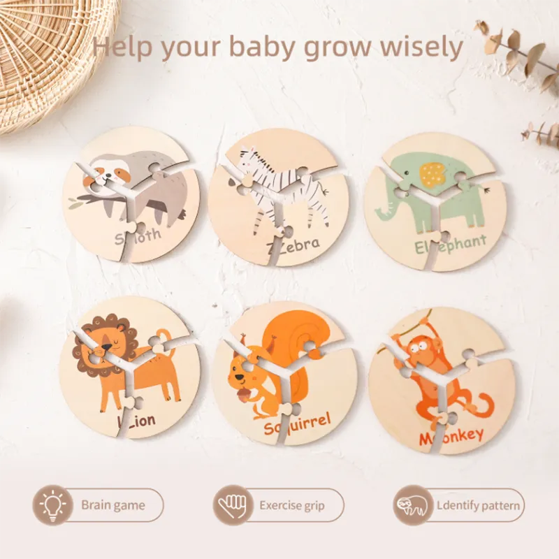 Wooden Vegetable Animal Jigsaw Puzzle Educational Toy  image 4