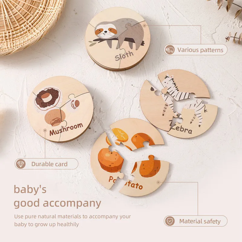 Wooden Vegetable Animal Jigsaw Puzzle Educational Toy  image 5