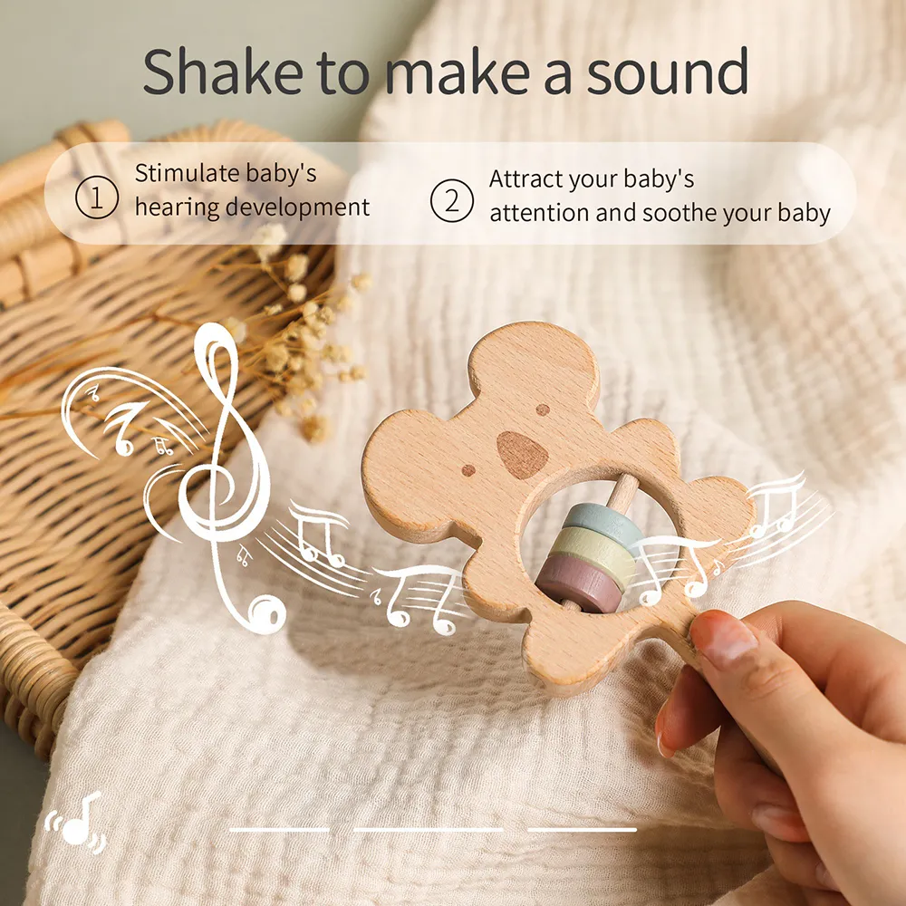 Wooden Animal Handbell for Infants