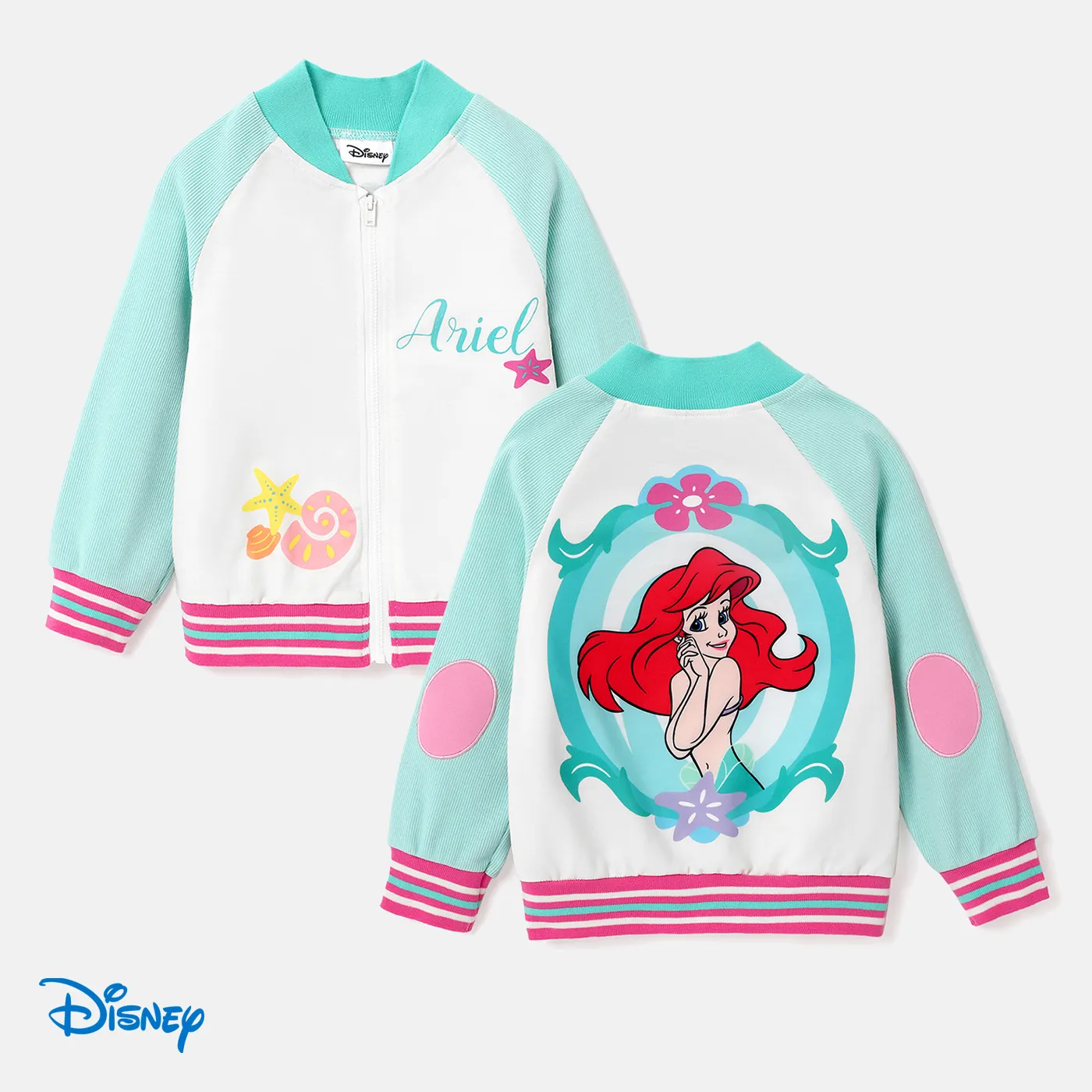 

Disney Princess Toddler Girl Character Print Colorblock Bomber Jacket