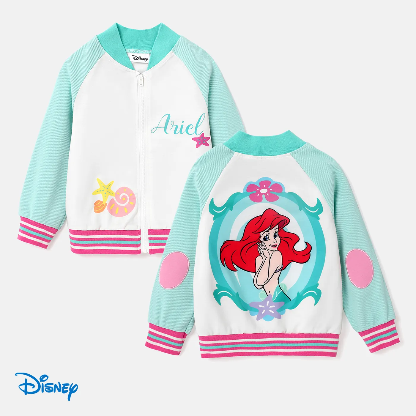 Disney Princess Toddler Girl Character Print Colorblock Bomber Jacket