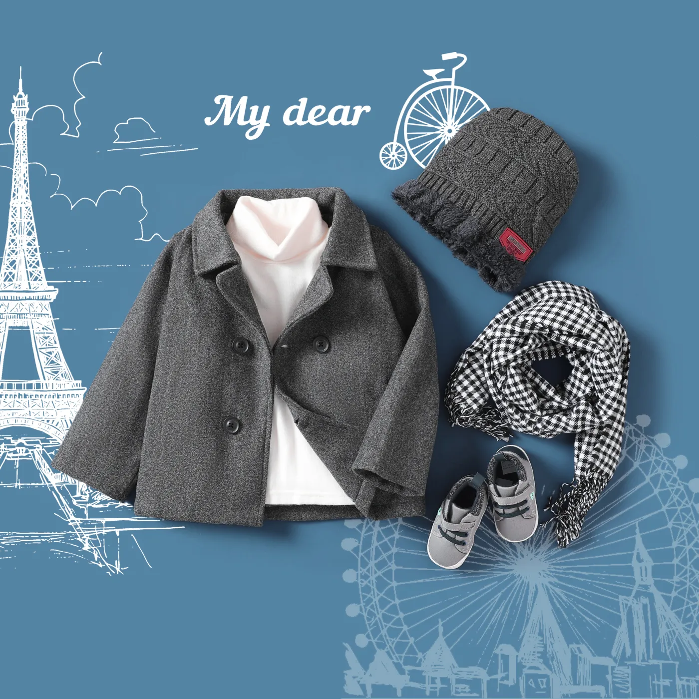 Toddler Boy Classic Solid Color Long Sleeve Top Grey big image 1