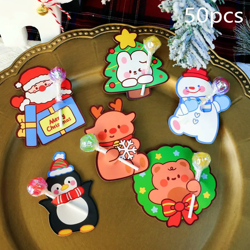 Christmas Cartoon Candy Cards Color-E big image 1