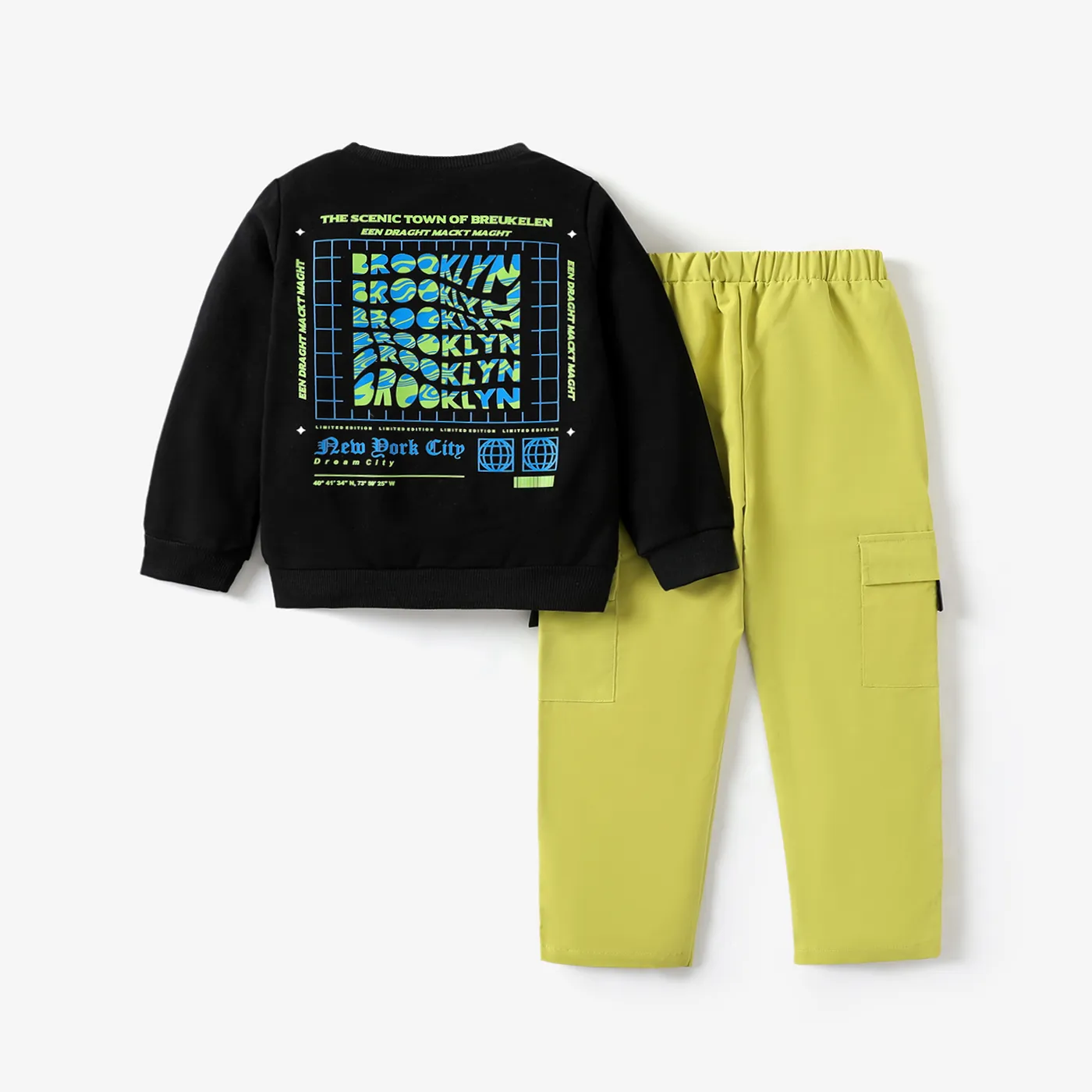 2pcs Kid Boy Avant-garde Letter Long Sleeve Set  image 2