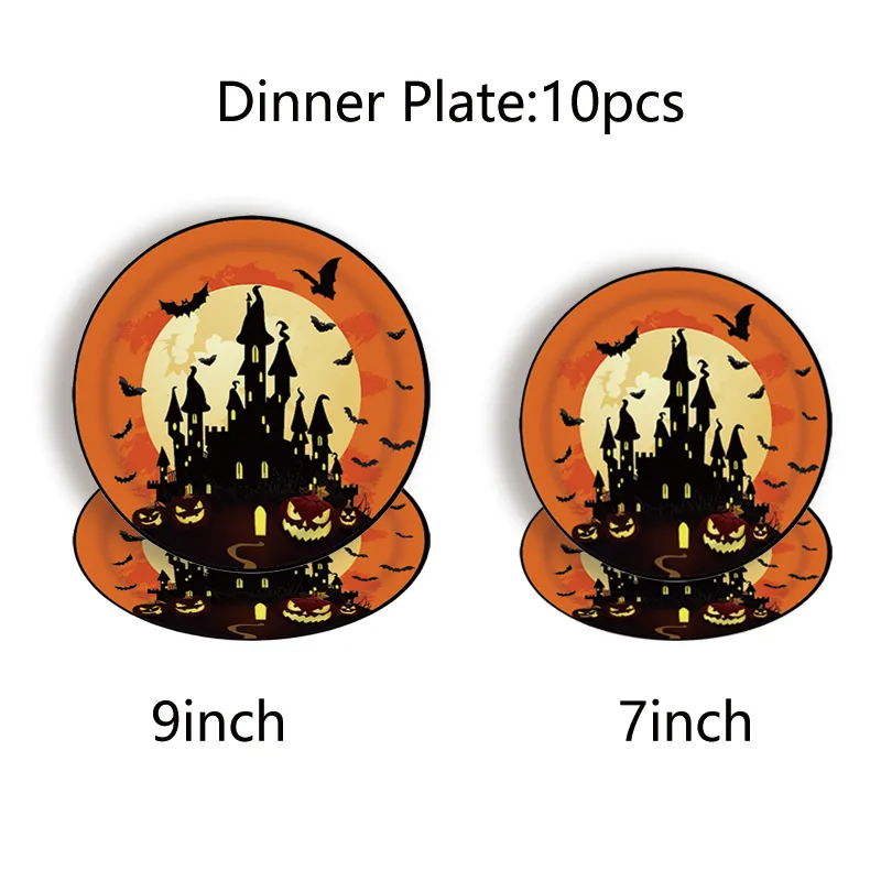 Orange Halloween Themed Party Decoration Set with Castle and Pumpkin Design Multi-color image 3
