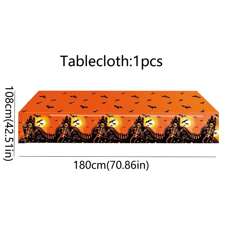 Orange Halloween Themed Party Decoration Set with Castle and Pumpkin Design Multi-color image 4