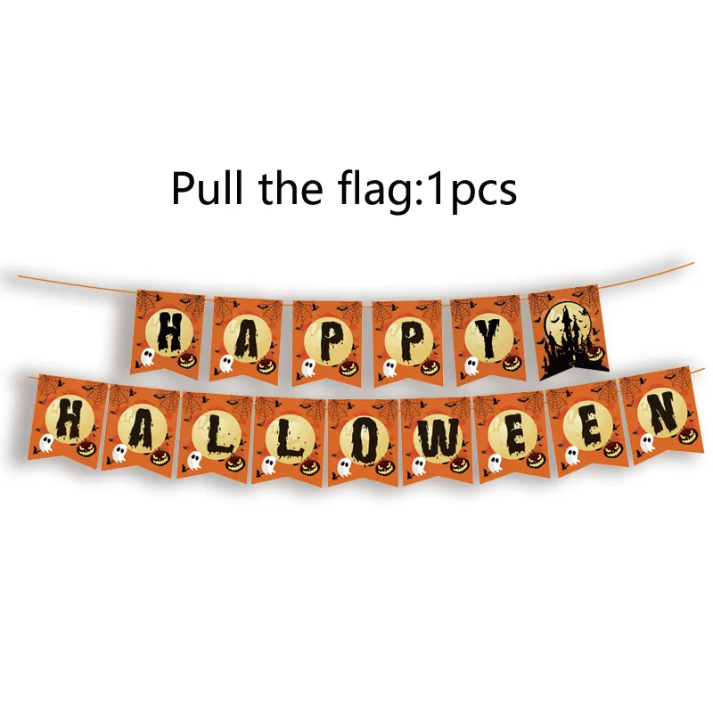 Orange Halloween Themed Party Decoration Set with Castle and Pumpkin Design Multi-color image 5