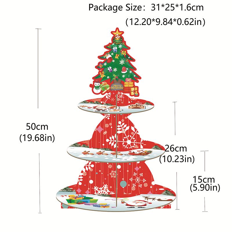 Christmas Party Multi-layer Cake Stand, Party Decoration Dessert Snack Decoration Cake Stand