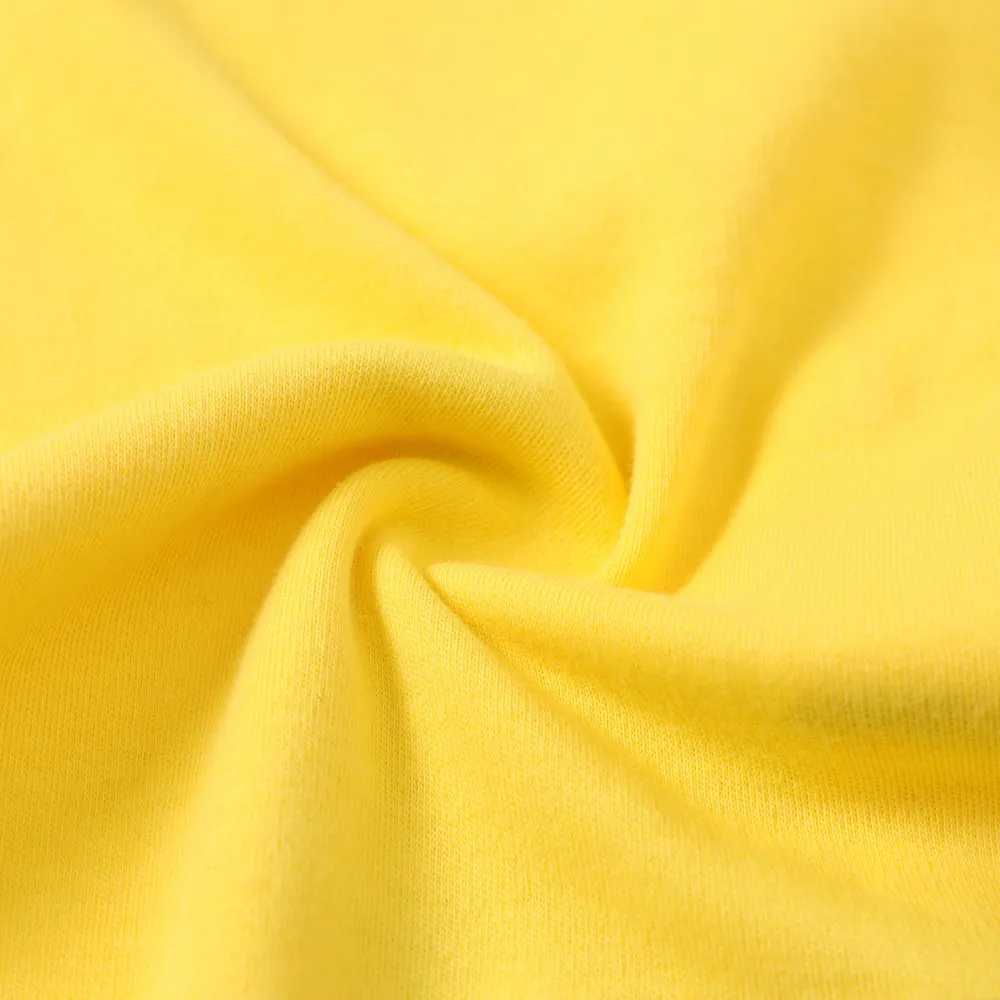 100% Cotton Giraffe Print Long-sleeve Yellow Baby Jumpsuit big image 5