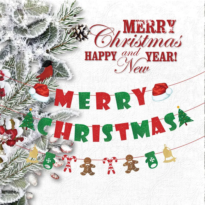 لافتة زينة عيد الميلاد - ديكور حفلة احتفالية اللون- أ big image 1