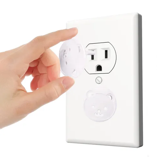 10-pack Plastic Outlet Covers Electrical Outlet Socket Covers Plug Caps Protector for Babies Children Safety Protection Prevent Electric Shock (White is suitable for American standard, creamy white is suitable for European standard)