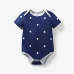 Baby Boy/Girl Stars/Striped Short-sleeve Romper Dark Blue