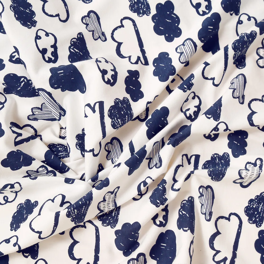2-pack 100% Cotton Cloud Print Newborn Wearable Blankets and Beanie Hat big image 3