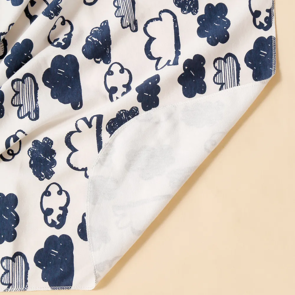 2-pack 100% Cotton Cloud Print Newborn Wearable Blankets and Beanie Hat big image 4