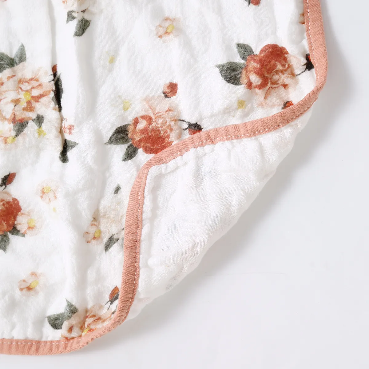 100% Cotton Muslin Baby Washcloth Floral Pattern Baby Face Towels Bibs for Newborn with Sensitive Skin  image 4